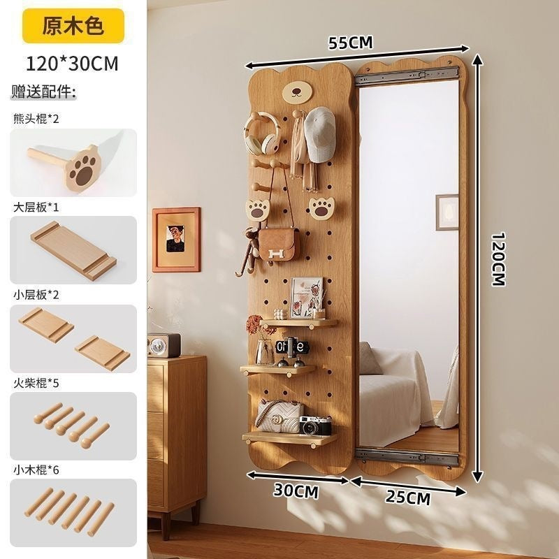 Bear hole board full-length mirror hidden push-pull full-length mirror for home can be closed invisible wall-mounted fitting mirror no