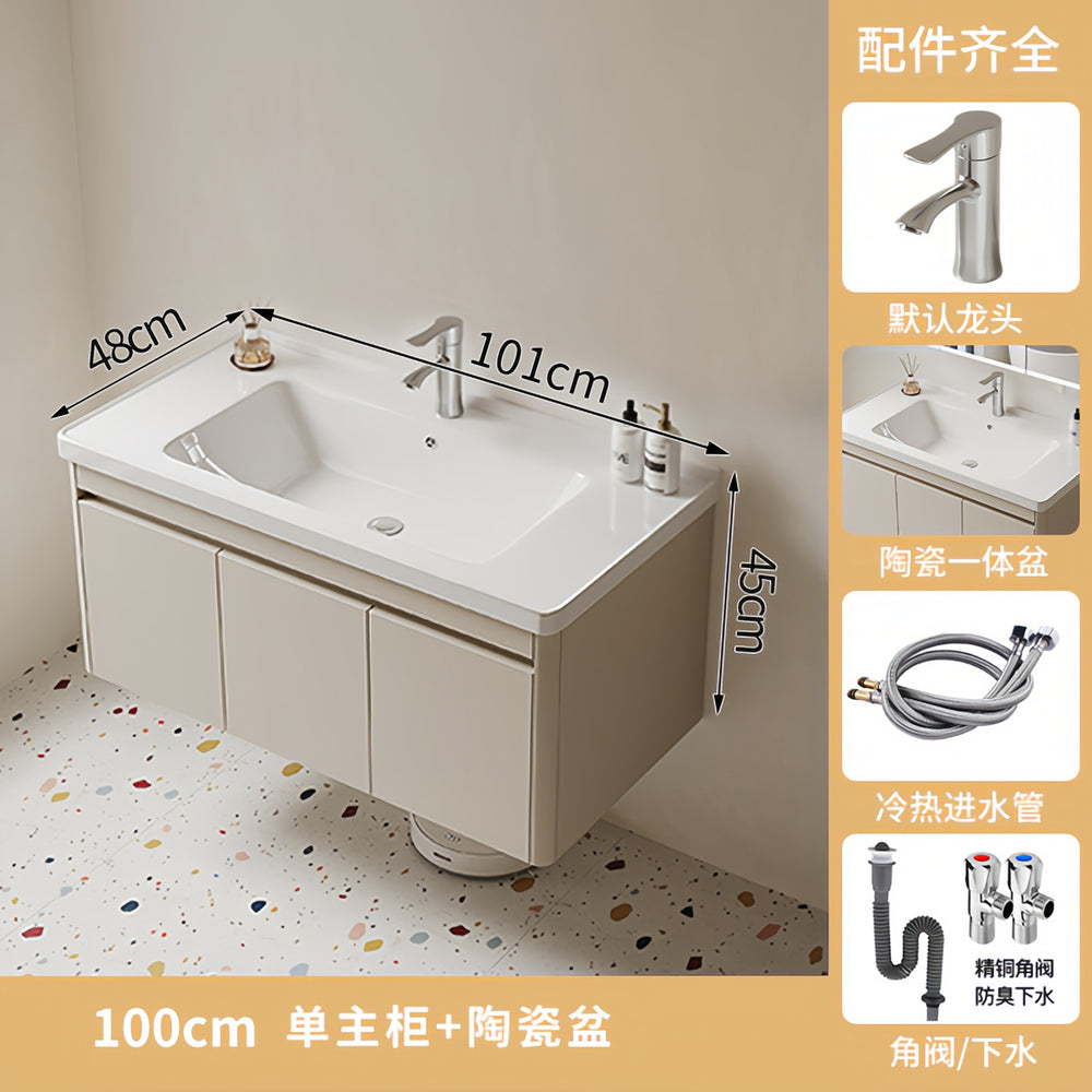 Thickened honeycomb aluminum bathroom cabinet ceramic all-in-one basin bathroom bathroom cabinet wash basin wash basin wash basin combination