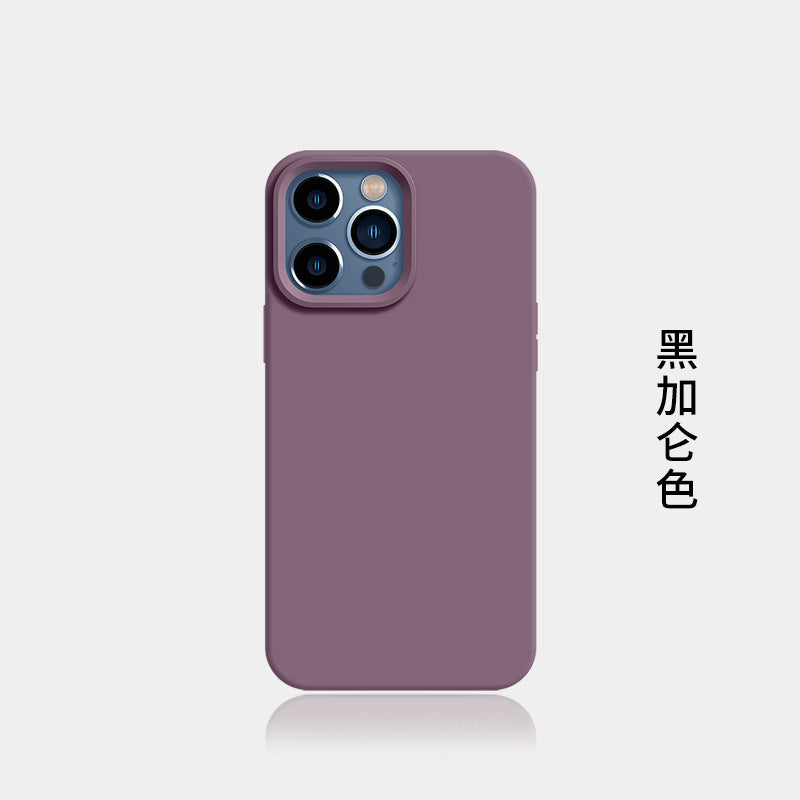 Suitable for iphone16pro liquid silicone mobile phone case new arrival apple 15 large hole all-inclusive 2 pure color protective cover soft