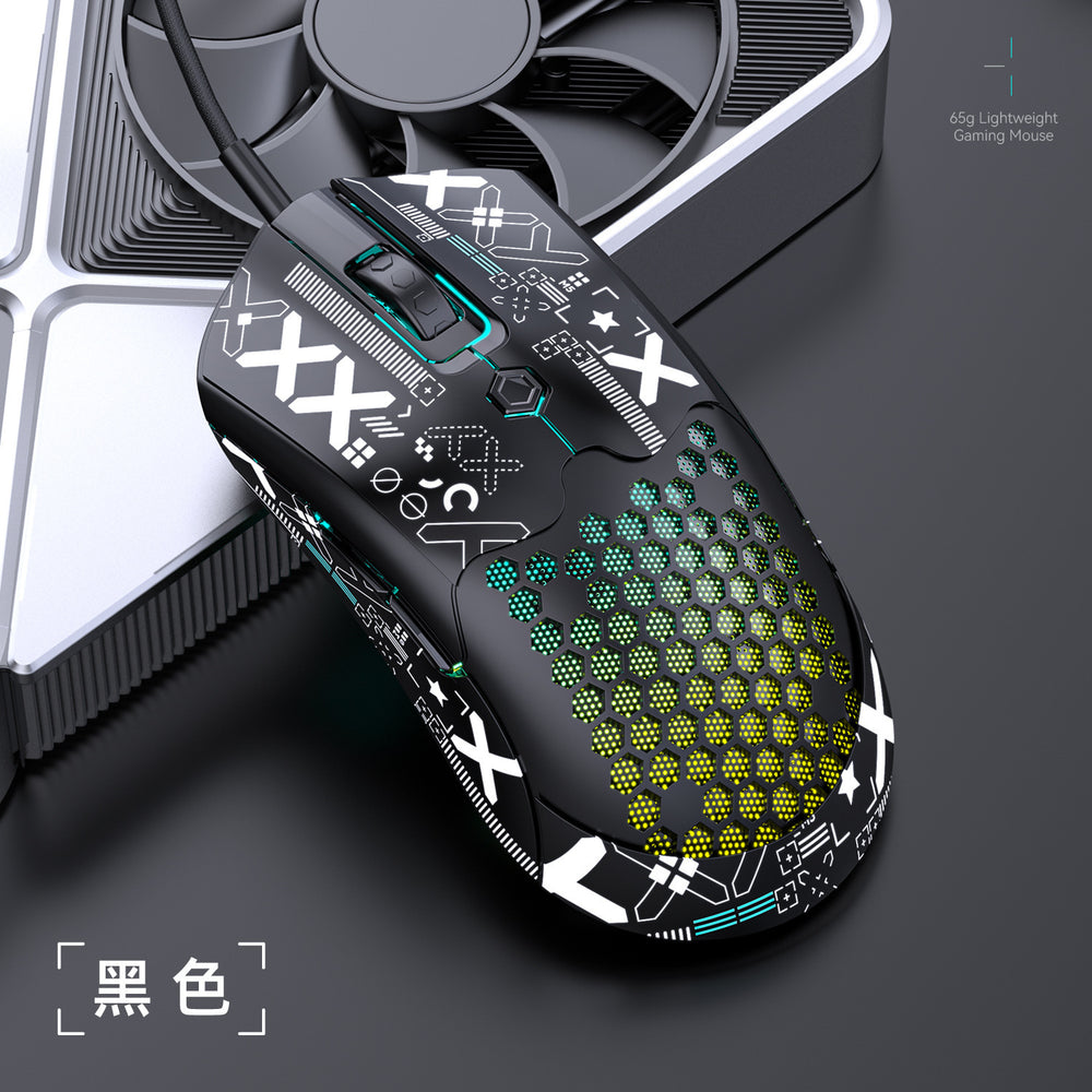 Liberty wolf m5 lightweight wired mouse - gaming rgb illuminated paw3325 mouse - 12000 dpi