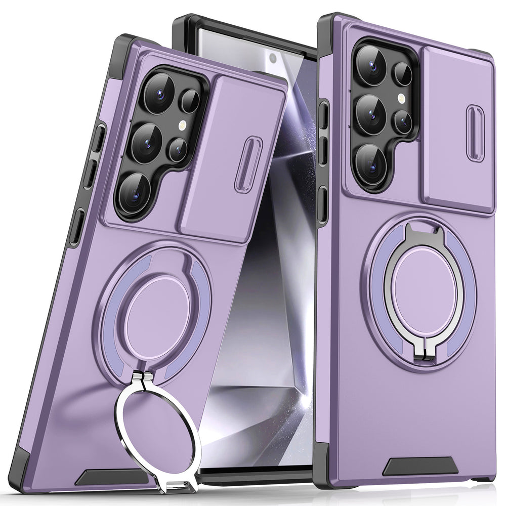Amazon cross-border wholesale suitable for samsung s26ultra european and american car magnetic holder mobile phone case a57 sliding window