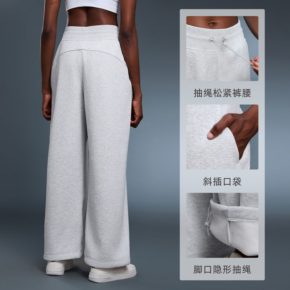 Women's fleece-lined casual pants for autumn and winter - warm, windproof, jogger style, loose fit, straight leg, slimming, athletic long pants d25158