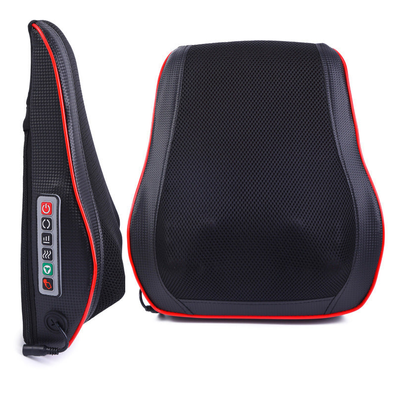 Lumbar massager backrest cushion electric heating pillow for back, cervical spine, neck, and shoulder massage - home use lumbar support