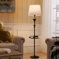 American retro floral bedroom wallpaper french living room sofa hotel background wall living room high-end vintage floor lamp