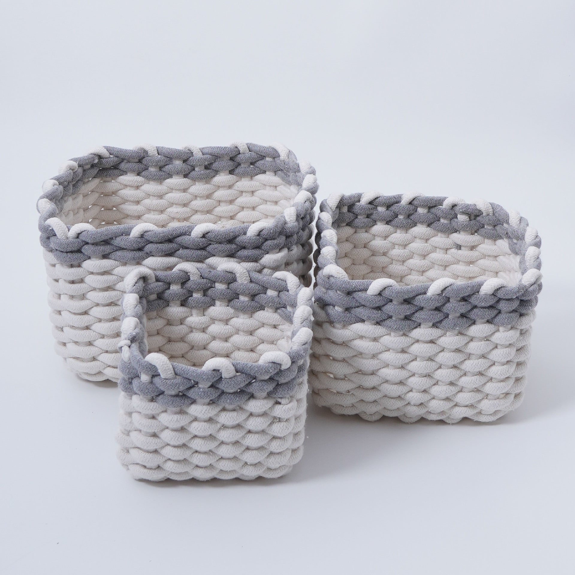 Desktop cotton rope woven storage basket large basket home finishing cosmetics mask remote control sundries snack box