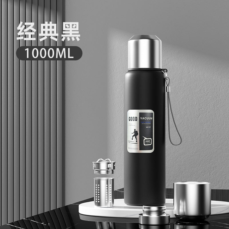Outdoor men's large capacity all-steel kettle thermos 316 stainless steel tea infuser bottle car portable water cup