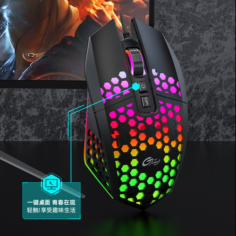 X801 gaming mouse - wired rgb desktop pc laptop macro programming esports razer mouse - 8000 dpi