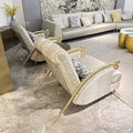 Italian accessible luxury pure copper snake-shaped armrest pull button casual chair house luxury living room brass single sofa back chair