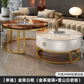 Gold frame white cabinet 60 snow mountain white + 80 gold tea glass