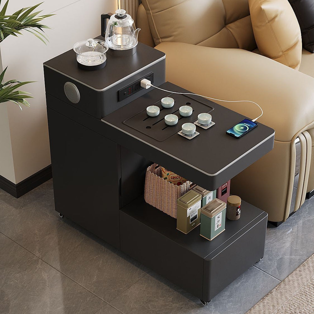 Movable coffee table small apartment multi-functional side cabinet water boiling tea bluetooth audio side sofa side table tea cabinet