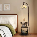 Medieval style side table floor lamp living room sofa decoration storage rack table lamp coffee table all-in-one atmosphere popular