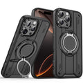 Lingsheng rotating integrated magnetic holder is suitable for iphone17pro mobile phone case armor anti-fall apple 11 cross-border