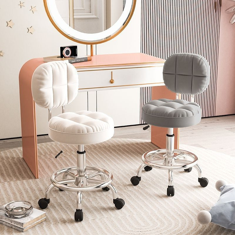 Barber chair makeup manicure live broadcast special adjustable round stool for home bedroom dressing stool movable backrest large work stool