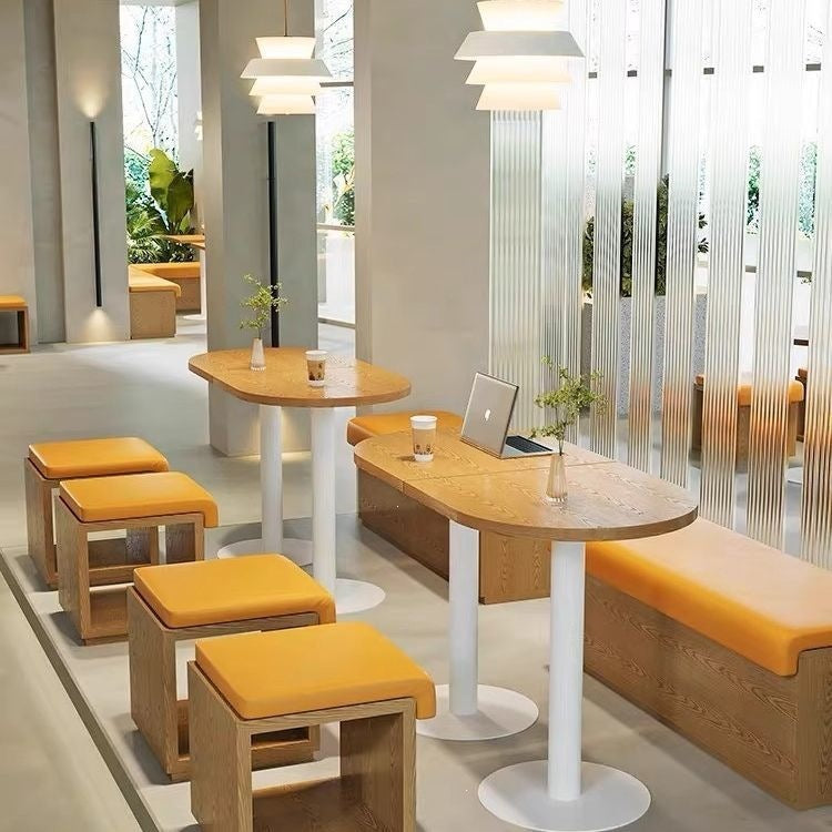 Bench can be used as a wall-mounted booth casual table and chair double sofa restaurant cafe dessert milk tea shop sofa table and chair