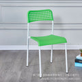 Modern minimalist plastic chair with backrest, portable and stackable dining chair for food stalls, hollow-out design for office reception and negotiation