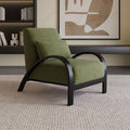 Wide armrest - green teddy velvet + black frame
