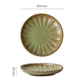 Retro kiln-turned ceramic western food steak plate with beads stylish dessert pastry plate ceramic snack plate afternoon tea plate