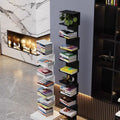 Nordic influencer-inspired invisible corner bookshelf: wall-mounted, freestanding, multi-tier storage solution for study, living room, and more