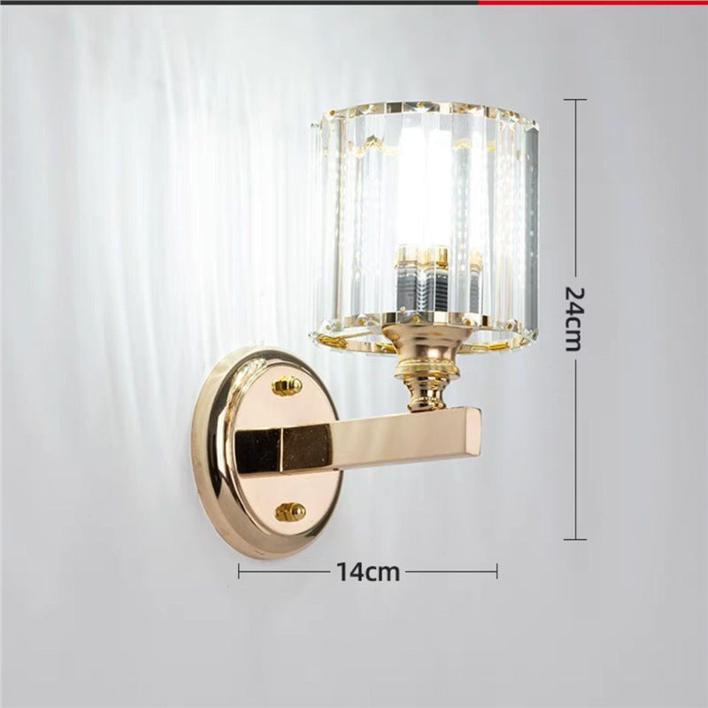 Postmodern light luxury crystal wall lamp - nordic style bedroom bedside lamp, living room background wall, hotel stairway aisle light