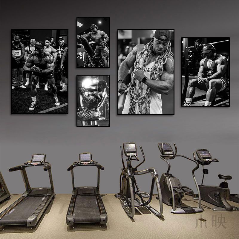 Gym wall decoration painting Brandon Hendrickson boxing gym fighting muscle man hanging painting bodybuilding personal trainer