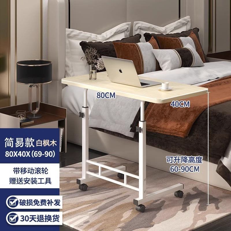 Bedside table with wheels casual small table bedroom for home student desk simple adjustable dormitory lazy computer desk