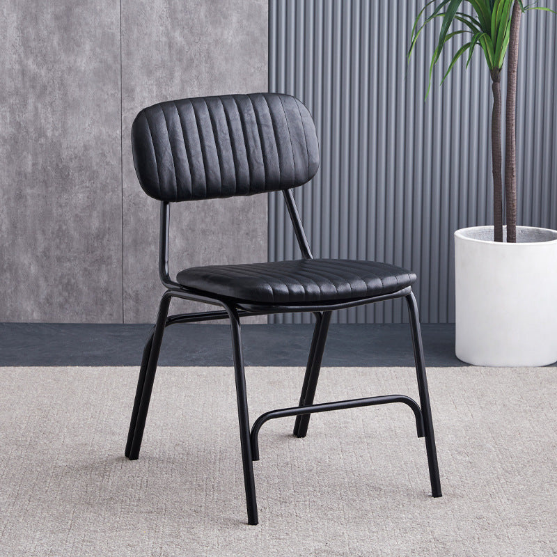 American loft iron art sub restaurant hot pot shop retro leather dining chair milk tea shop cafe casual back chair stool