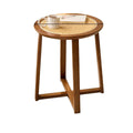 Solid wood rattan coffee table, medieval for home bedside living room, colorful style side table, rattan rubber wood round private residence