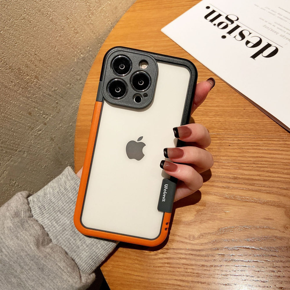 Suitable for iphone17contrast color silicone frame mobile phone case apple 15 lens all-inclusive gradient heat dissipation 14 protective case