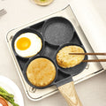 Medical stone hamburger pot internet celebrity hot-selling for home kitchen omelette pot four-hole breakfast pot all-in-one die-cast steak frying pan