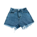 Xintang denim shorts women's summernew arrivalk-stylefashion washed three-quarter pants raw edge washed denim shorts