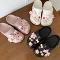 Cartoon cute bowknot clogs women's summer student outdoor sweet slippers eva one-piece two-wear sandals