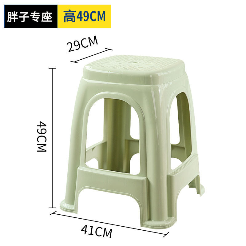 Extra thick red plastic stool cooked glue household thickened dining table stool plastic chair adult high bench high foot stool commercial