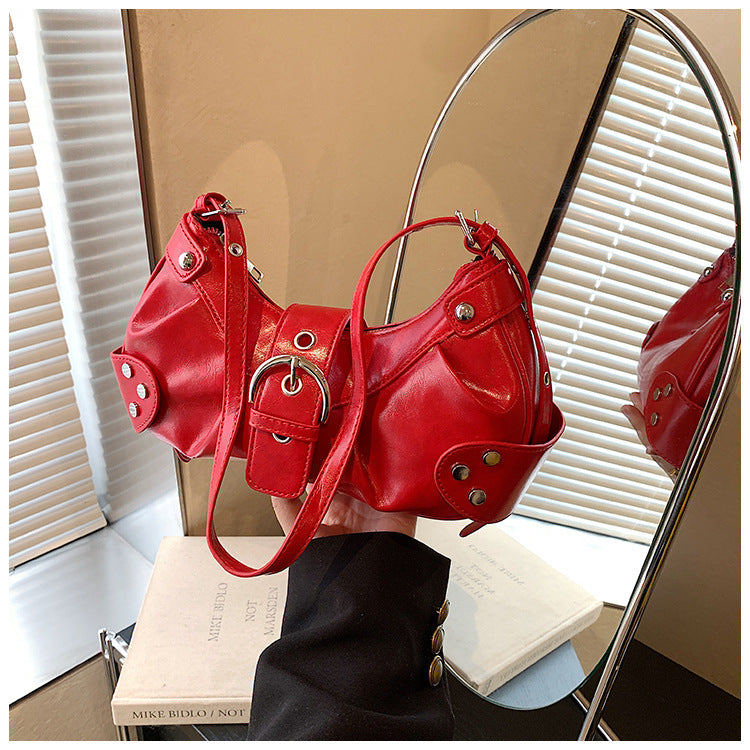 Cross-border 2025 spring new large-capacity fashion shoulder bag, foreign-style personalized baguette bag, light women's commuter bag