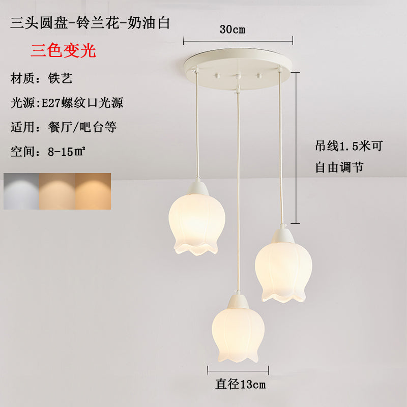 French Cream Wind Pumpkin Chandelier Designer Bar Lighting Simple Modern Creative Dining Table Art Restaurant Lights