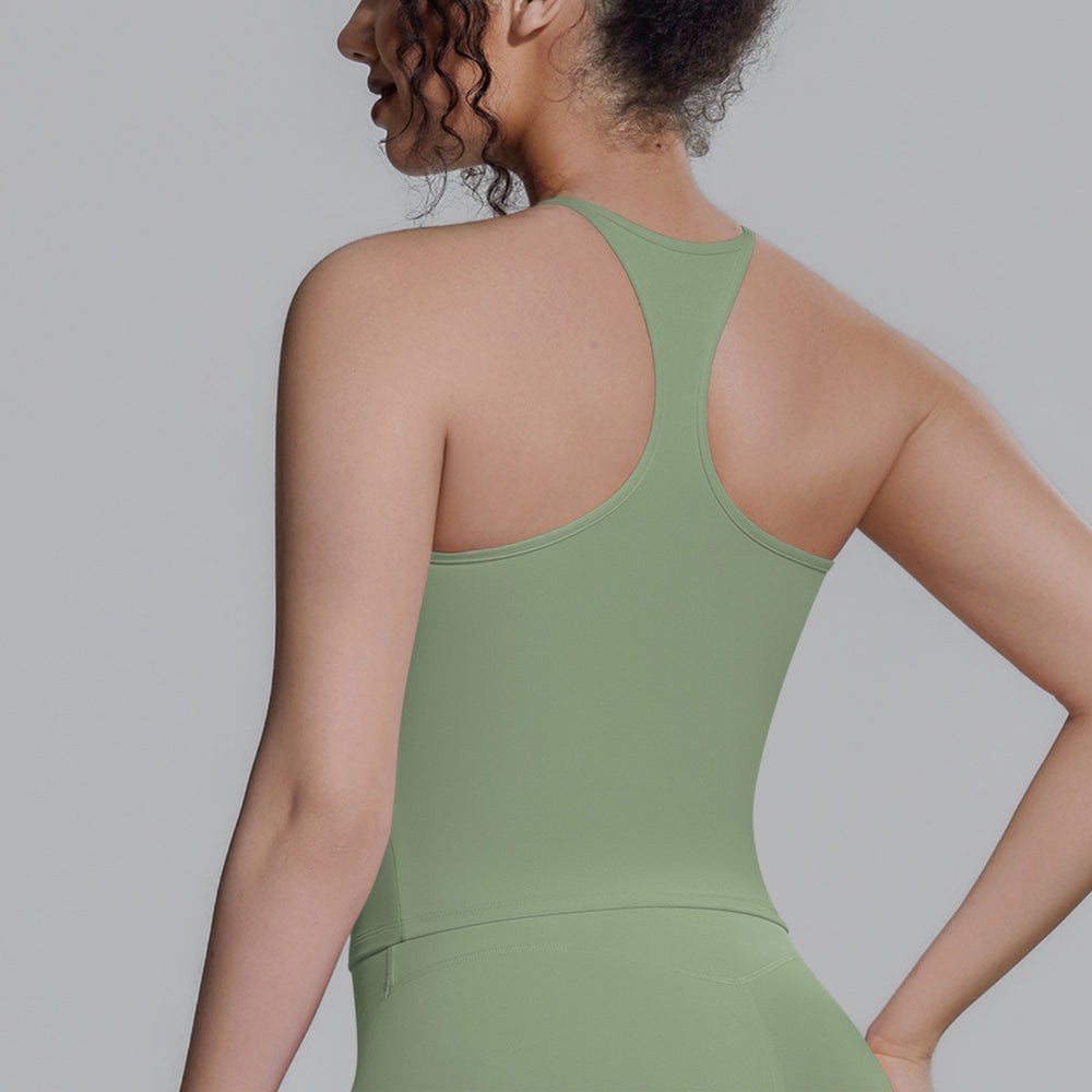 New arrival cross-border double-sided brocade pure color i-shaped beautiful back breathable tight vest sports running fitness yoga wear tops