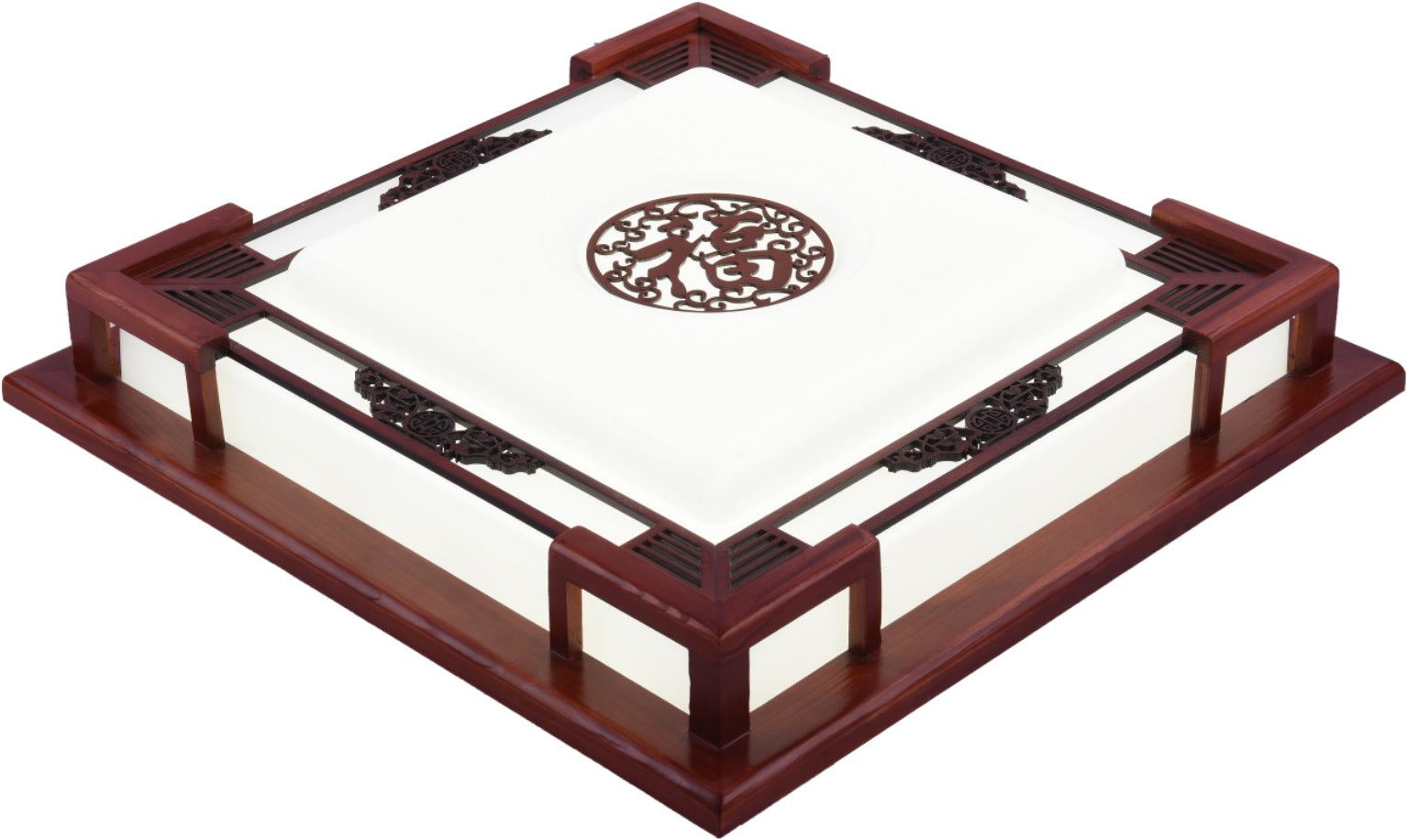 Chinese bedroom ceiling lamp square solid wood antique classic led sheepskin lamp round bedroom dining room Chinese style lighting