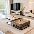 Nordic rock slab coffee table - new arrival: modern minimalist sofa table for living room, small space, and light luxury home decor