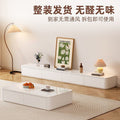 Glass tv cabinet living room for home casual modern small apartment cream style new floor-standing coffee table tv cabinet combination