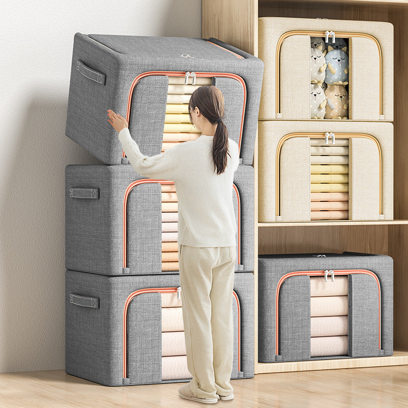 Large window foldable storage box fabric basket wardrobe clothing clothes quilt bag storage box large capacity