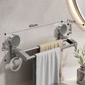 Gun gray towel rack double rod-40cm [strong suction cup]