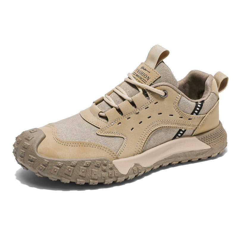 Men's 2026 spring new outdoor construction work shoes, trendy workwear sneakers, anti-slip, wear-resistant, lightweight hiking shoes for men
