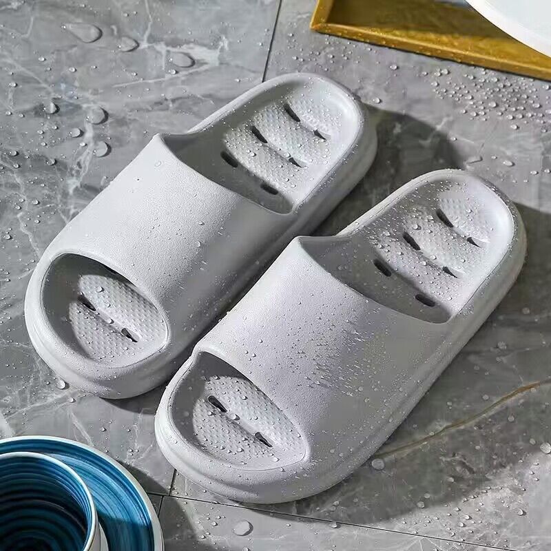 Men's bathroom slippers - indoor/outdoor shower slippers, leak-proof, couple's dry & wet use, home & household slides