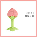 Newborn teething stick, baby teether, food-grade silicone chew toy, fruit-shaped soothing teether, anti-sucking hand
