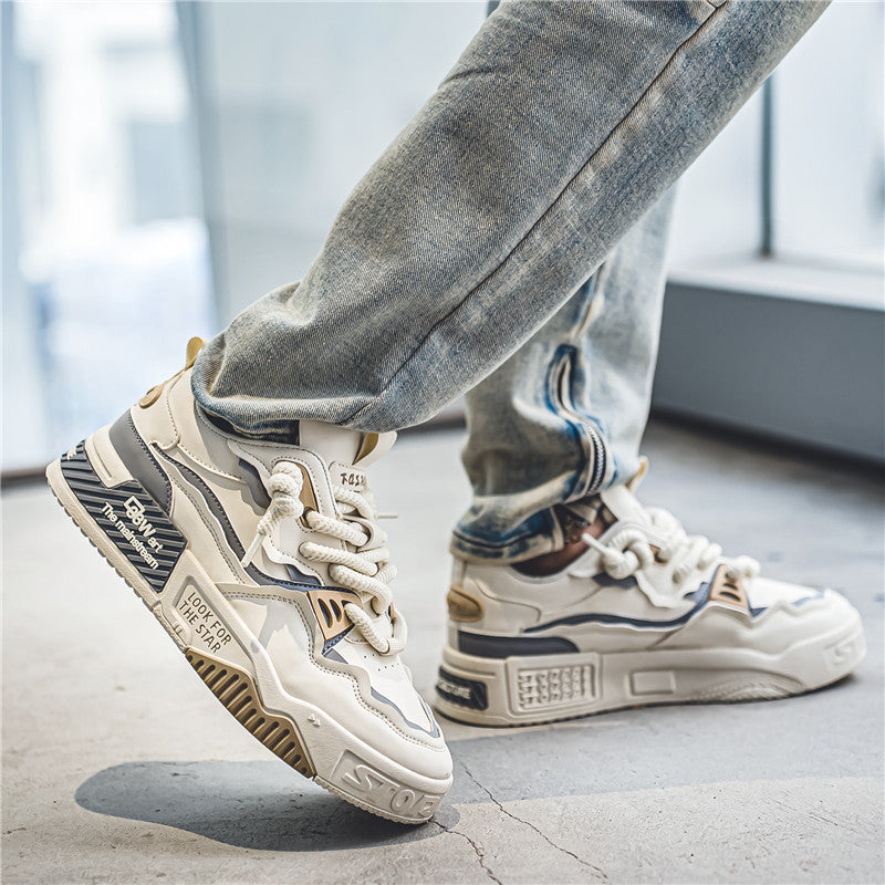 Trending men's winter shoes 2025: versatile chunky sole casual sneakers, anti-slip youth sports trendy shoes