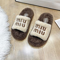 Thick sole fur slippers for women outwear2024 autumn winternew arrival lamb furry popular home one-line cotton slippers