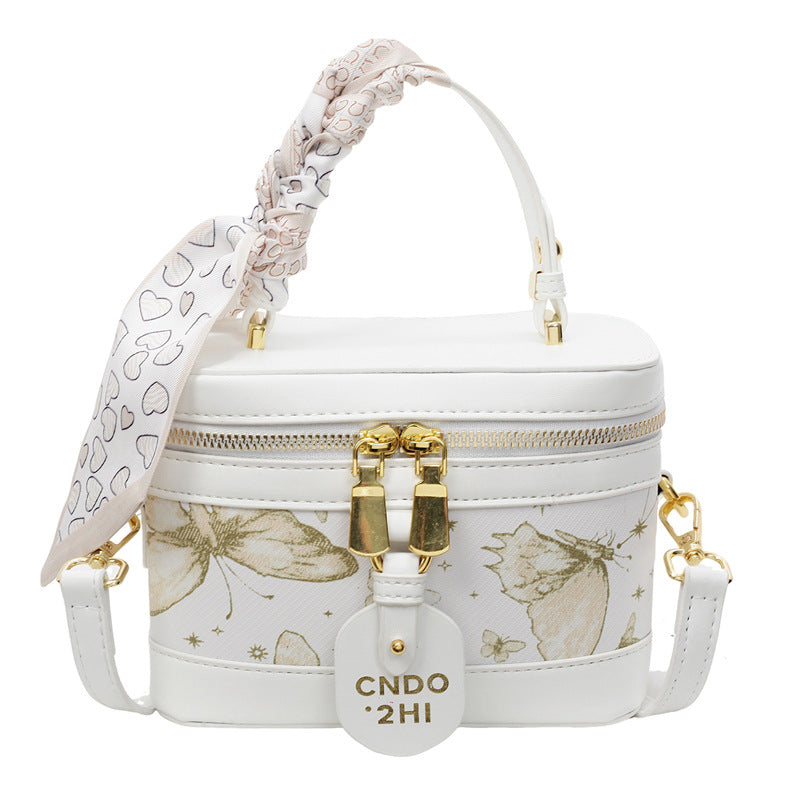 Bag Women's 2025 New Popular Handbag Cosmetic Box Bag High Texture Fashion Shoulder Bag Commuter Messenger Bag