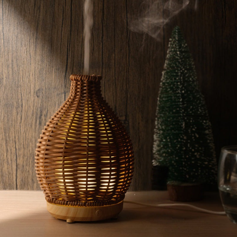 New wood grain rattan aroma diffuser humidifier - usb ultrasonic, silent operation, high mist output - cross-border bestseller - direct from the manufacturer