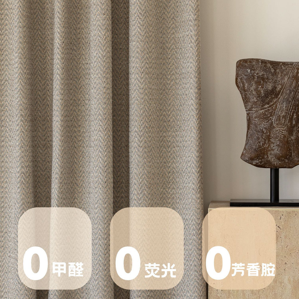 Cotton and linen texture full blackout chenille curtains bedroom living room hook type frenchaccessible luxury cream style shaoxing wholesale