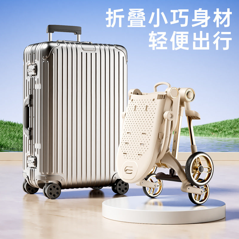 Phoenix baby walking artifact can sit and lie down, lightweight and foldable two-way baby trolley, high landscape four wheels