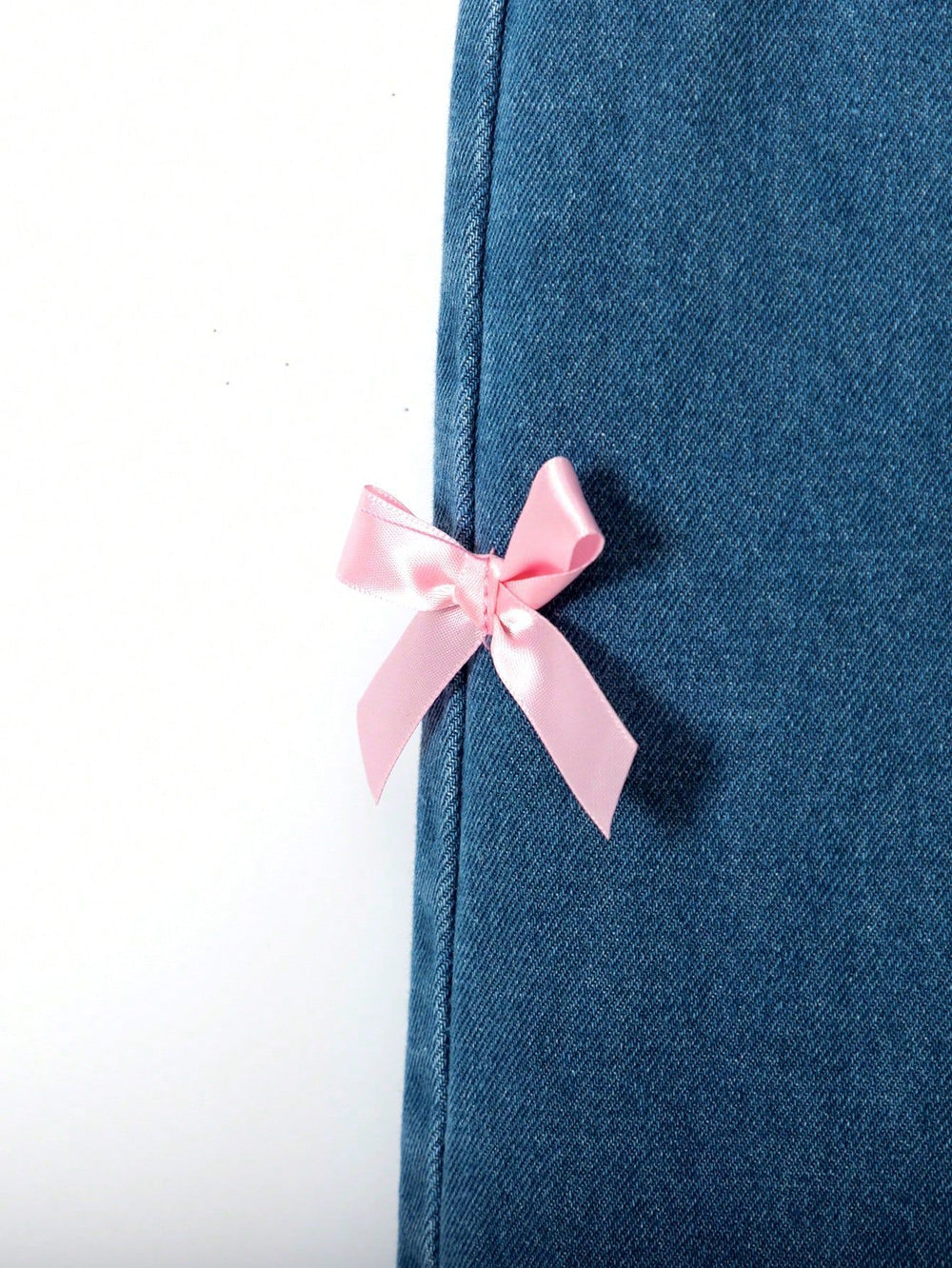 hot-selling girls' denim washed trousers with bow detail - cross-border exclusive